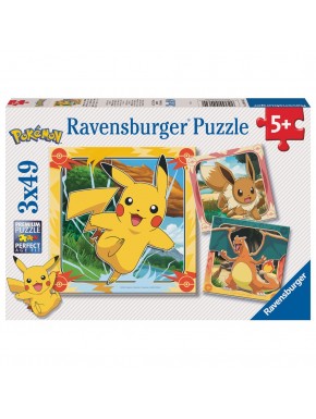 Caja de puzzle Ravensburger de Pokemon con Pikachu, Eevee y Charizard