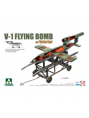 Maqueta de una bomba voladora V-1 a escala 1/35 con interior visible de Takom