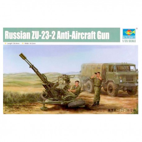 Maquete de canhão antiaéreo ZU-23-2 em escala 1/35