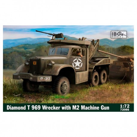 Maquete Diamond T 969 Wrecker com Metralhadora M2 em escala 1/72