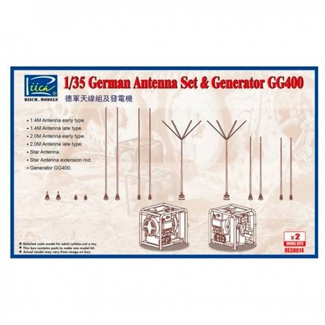 Set de antenas y generador GG400 escala 1/35 de Riich Models