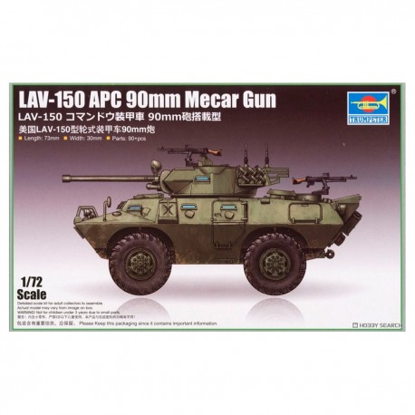 Maquete 1/72 LAV-150 APC 90mm Mecar Gun Trumpeter