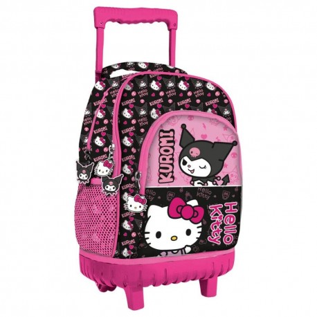 Trolley Kuromi et Hello Kitty 44cm rose et noir