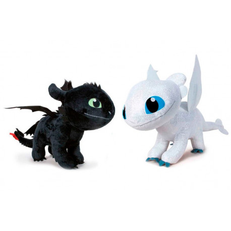 Set Ripieni senza denti e Furia Luminoso How to train your Dragon 26 cm