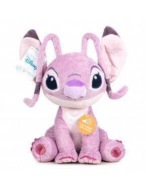 Peluche Angel Stitch Disney 40cm color lavanda con sonido