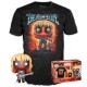 Set T-shirt et figurine POP de Deadpool en style heavy metal
