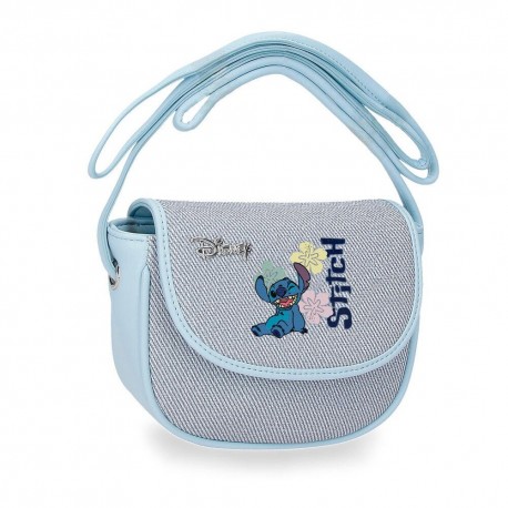 Bandolera Stitch Disney de denim con solapa y flores tiki