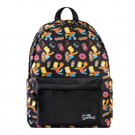 Sac à dos noir avec motif Bart Simpson