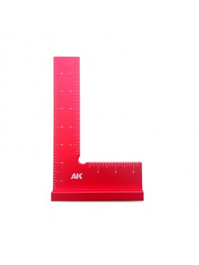 Regla de ángulo recto roja de aleación de aluminio de AK-Interactive