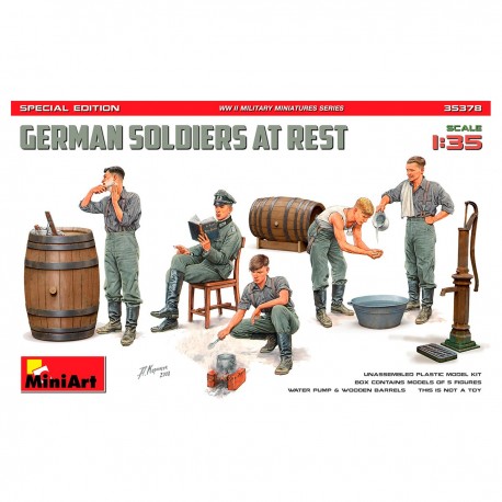 Maqueta German Soldiers at Rest 1/35 de MiniArt con soldados y accesorios