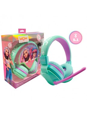 Auscultadores sem fio Wow Generation verde e roxo