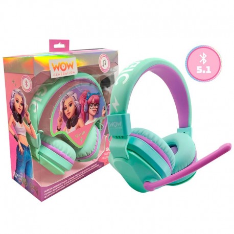 Casque sans fil Wow Generation vert et violet