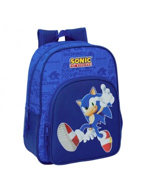 Mochila azul Sonic the Hedgehog con diseño frontal