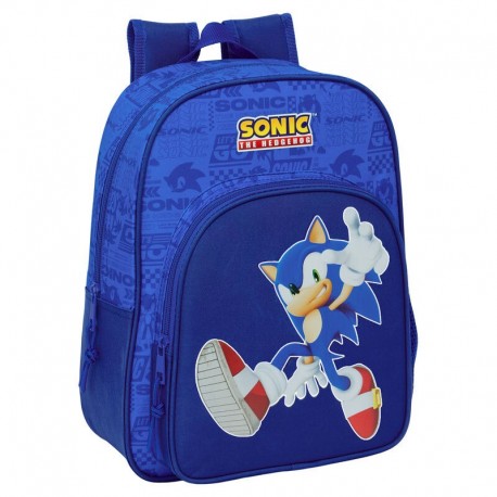 Sac à dos bleu Sonic the Hedgehog avec design frontal