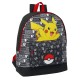 Mochila preta de Pikachu Pokémon com bolso frontal