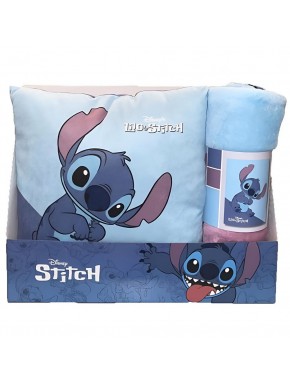 Set manta y cojín de Stitch Disney azul