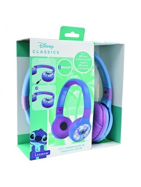 Auriculares Bluetooth Stitch Disney de LEXIBOOK en azul y púrpura