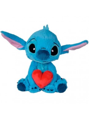 Peluche Disney de Stitch con corazón 25cm