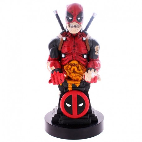 Figurine support Deadpool Zombie Marvel tenant une manette