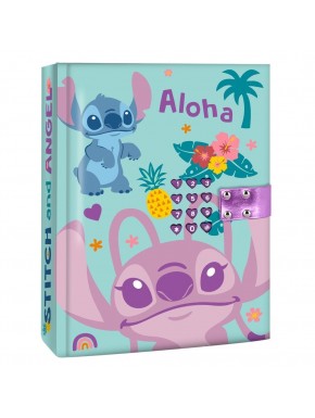 Diario secreto de Stitch Disney con diseño tropical