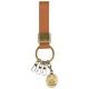 Chaveiro de couro marrom com design Porco Rosso