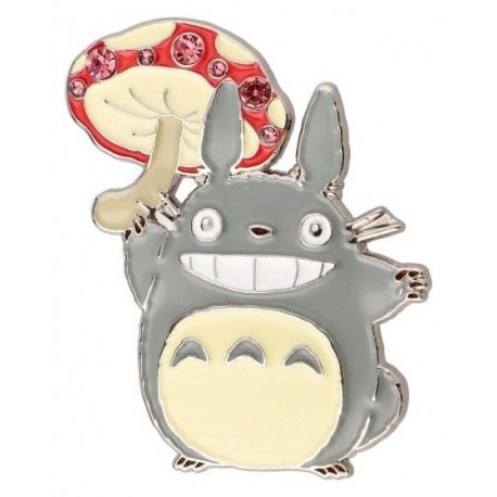 Broche de metal de Totoro com cogumelo de Meu Amigo Totoro