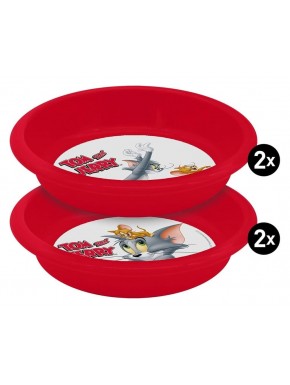 Tigelas vermelhas de cereais Tom & Jerry
