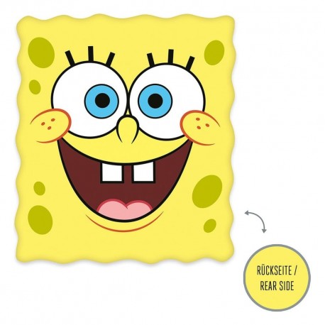 Almohada amarilla de SpongeBob con cara sonriente
