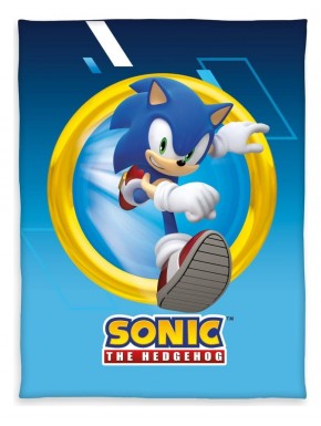 Manta polar Sonic 130 x 170 cm diseño SEGA
