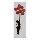 Poster de puerta Brandalised con niña flotando y globos rojos