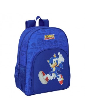 Mochila azul de Sonic the Hedgehog 42cm con diseño ergonómico