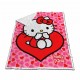 Couverture Hello Kitty en coraline sherpa avec motif de cœurs