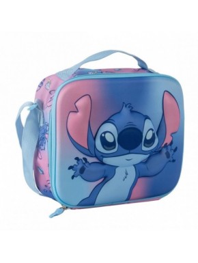 Bolsa isotérmica de Stitch en colores azul y rosa