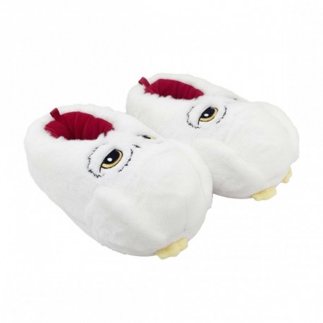 Chaussons blancs 3D Harry Potter avec design de Hedwige