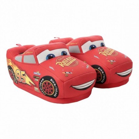 Pantufas 3D vermelhas Relâmpago McQueen para crianças