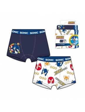 Pack de boxers Sonic em azul marinho e branco com estampa de personagens