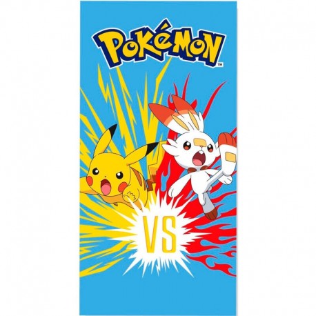 Toalla de microfibra Pokémon con Pikachu y Scorbunny 70x140cm