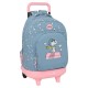 Chariot Snoopy Peanuts bleu et rose avec sac à dos amovible