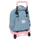 Chariot Snoopy Peanuts bleu et rose avec sac à dos amovible