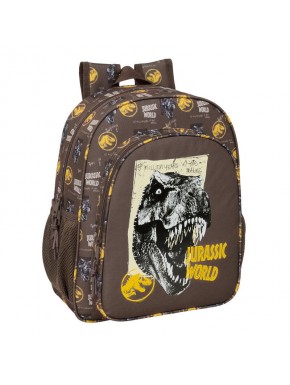 Sac à dos marron Jurassic World avec logo et T-Rex