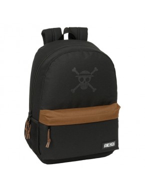 Sac à dos noir One Piece avec détails marron