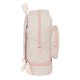 Mochila infantil rosa com design de borboleta e compartimento térmico
