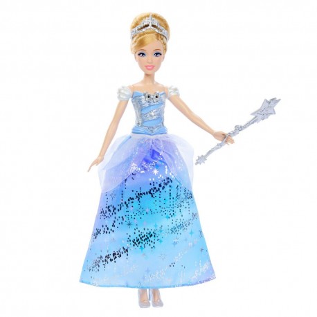Poupée Cendrillon Disney avec robe bleue et baguette magique