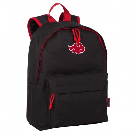 Mochila negra Cloud Naruto con detalles rojos