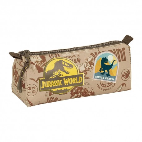 Portatodo beige de Jurassic World con logotipos y dinosaurios