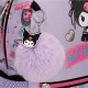 Mochila lilás Kuromi com pompom e design Hello Kitty