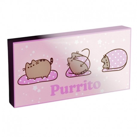 Tela iluminada Pusheen em tons rosa com LED