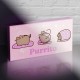 Tela iluminada Pusheen em tons rosa com LED