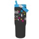 Gobelet isotherme noir Kuromi Hello Kitty avec couvercle bleu