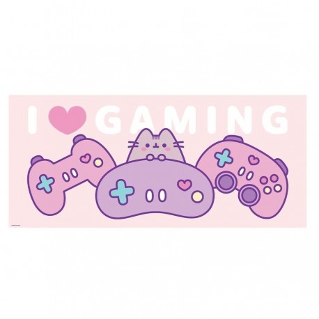 Tapete de rato gaming Pusheen com controladores